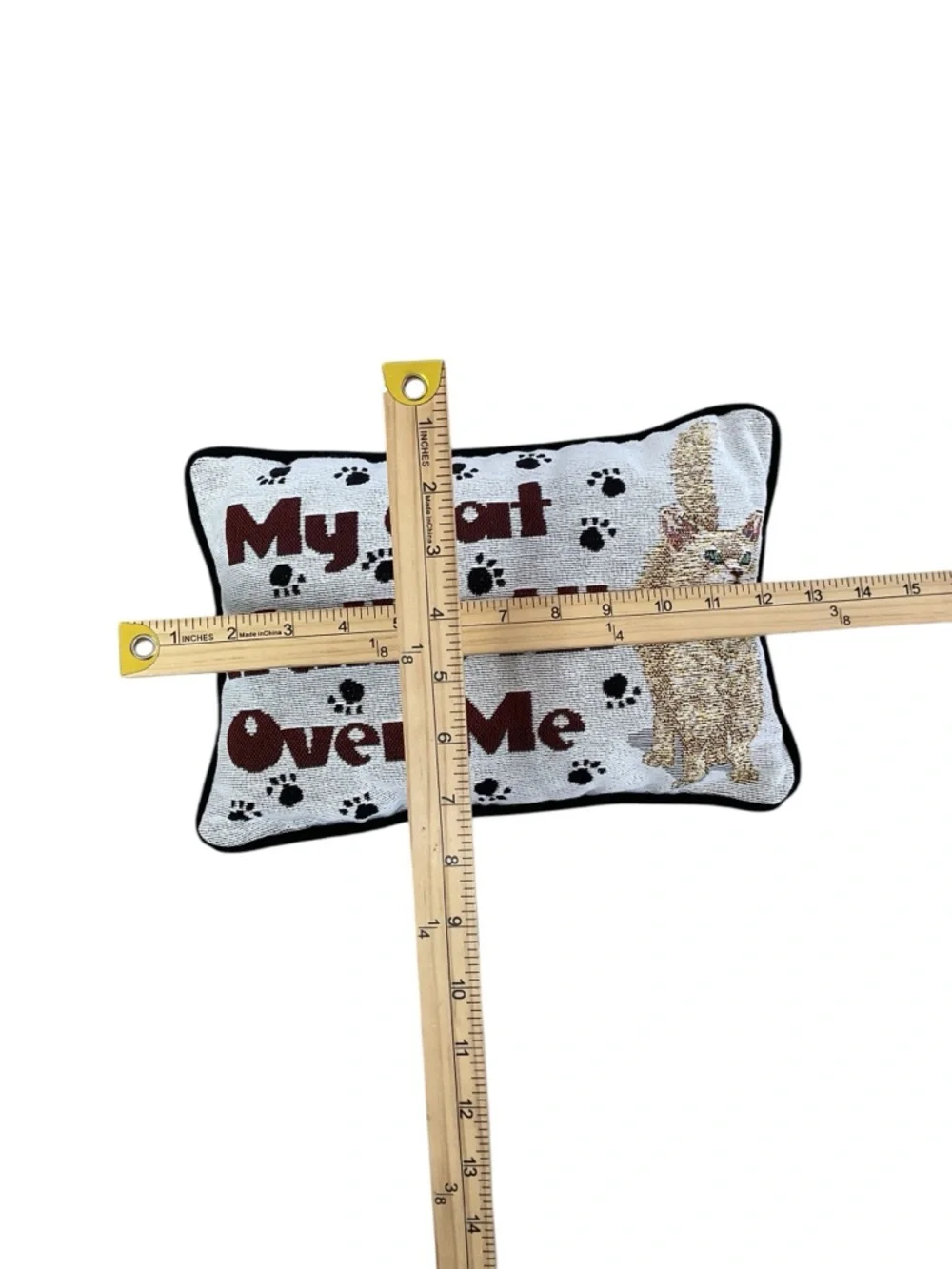 Cat Throw Pillow My Cat Walks All Over Me Funny Cat Lover Decor